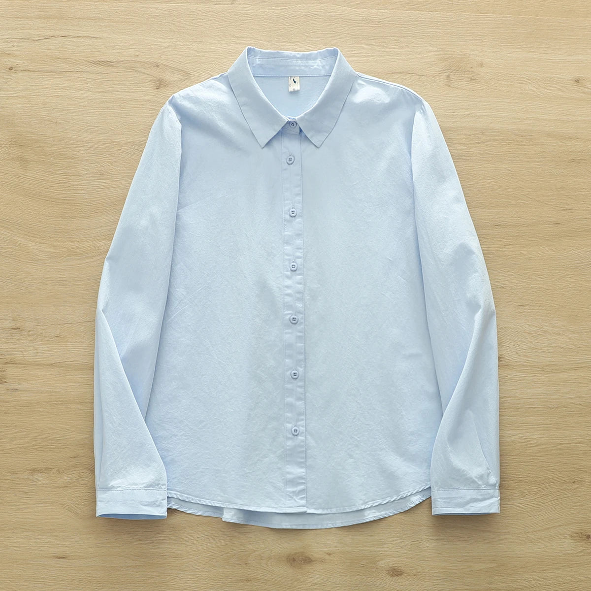 Simple Fine Cotton Casual Shirts Women 2025 New Fresh Lady Solid Color Loose Blouses and Tops Ladies Long Sleeve Shirt Clothing