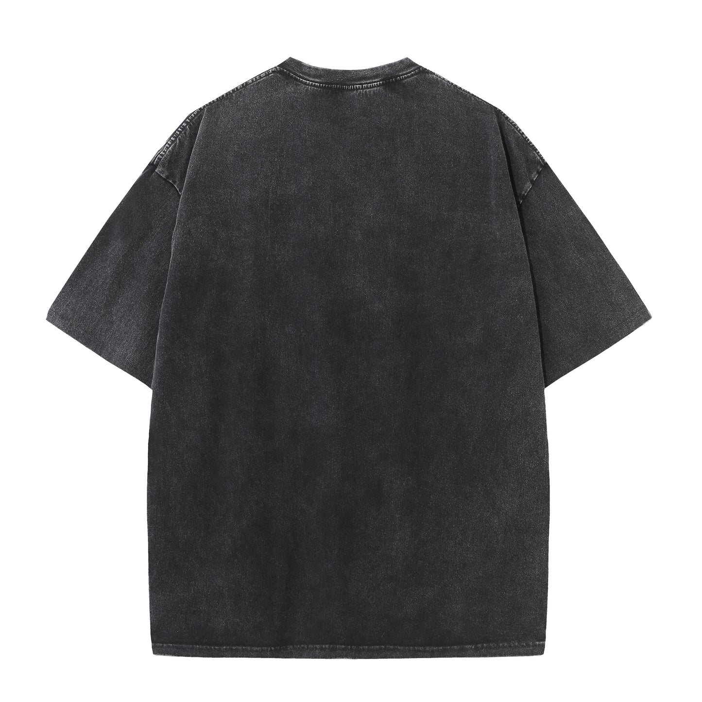 Men's summer pure cotton distressed retro drop shoulder T-shirt solid color loose casual breathable men's casual T-shirt tops