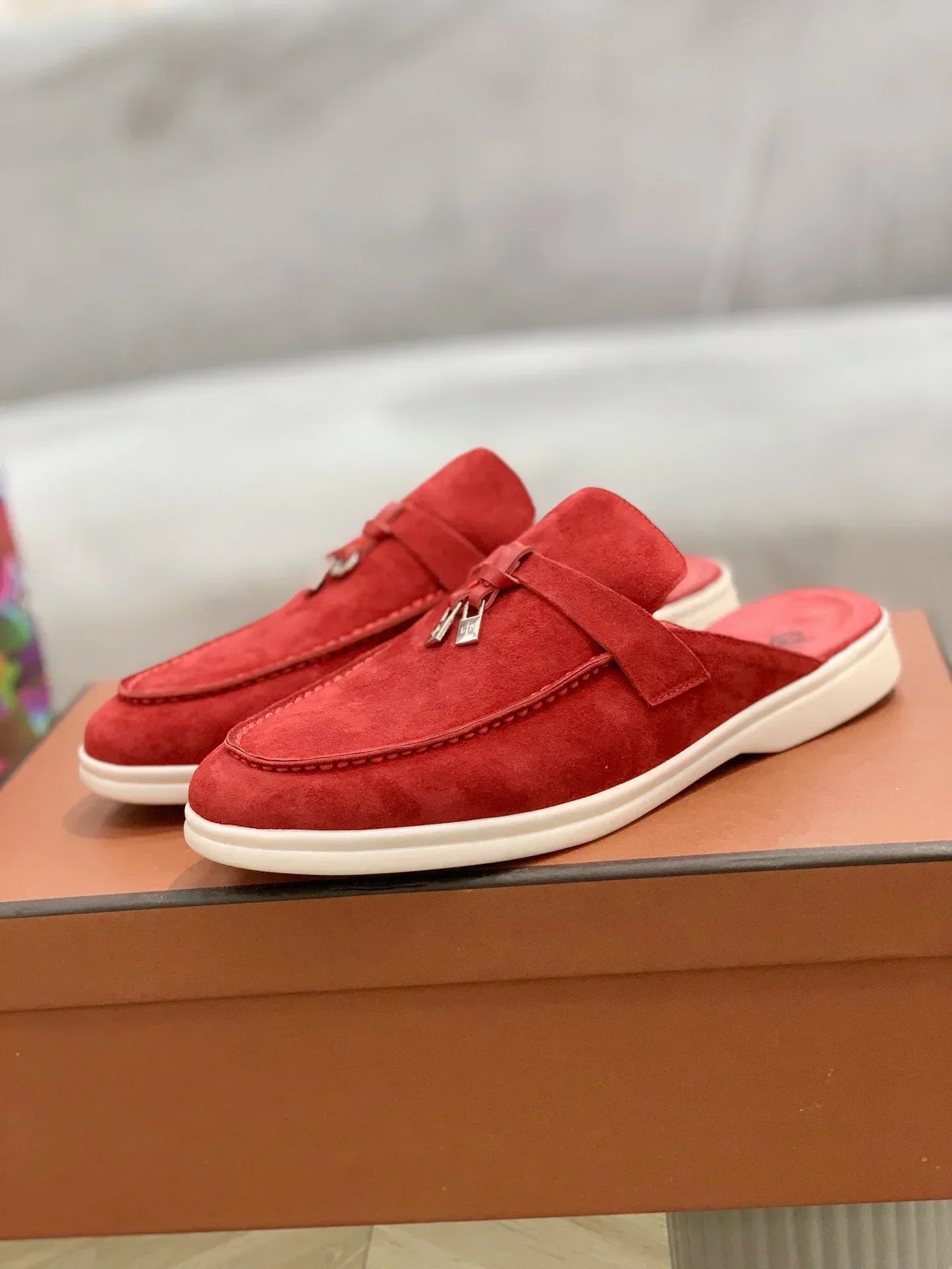 Suede leather women's loafers luxury casual women's shoes comfort shoes Mary Jane shoes rubber soles women's flat loafers