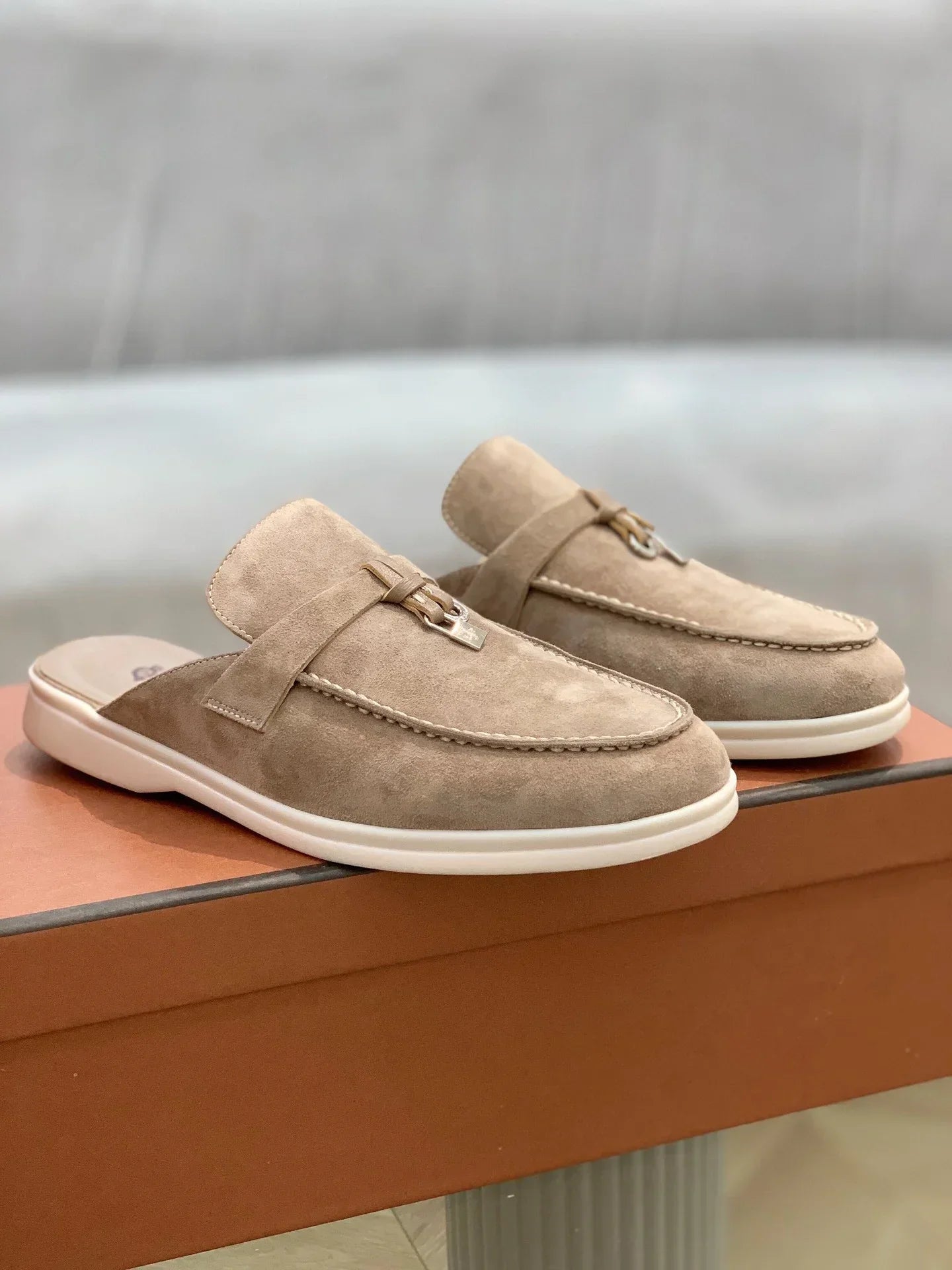 Suede leather women's loafers luxury casual women's shoes comfort shoes Mary Jane shoes rubber soles women's flat loafers