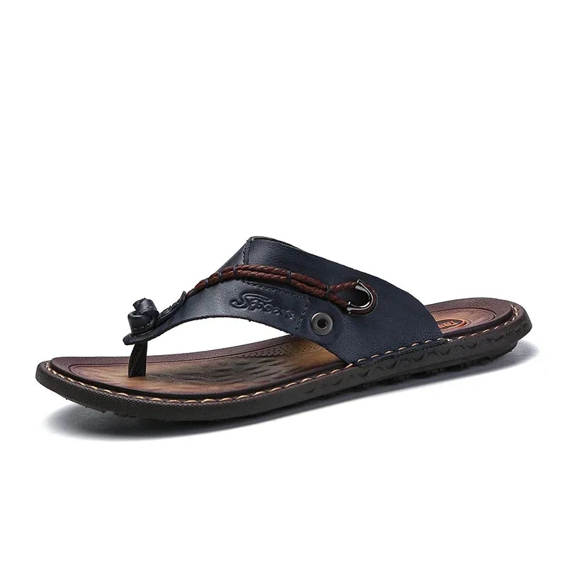 Men Handmade Braided Rope Flip-flops Mixed Colors Low Gang Summer Casual Outdoor Breathable Beach Shoes Non-slip Oxfords Slides