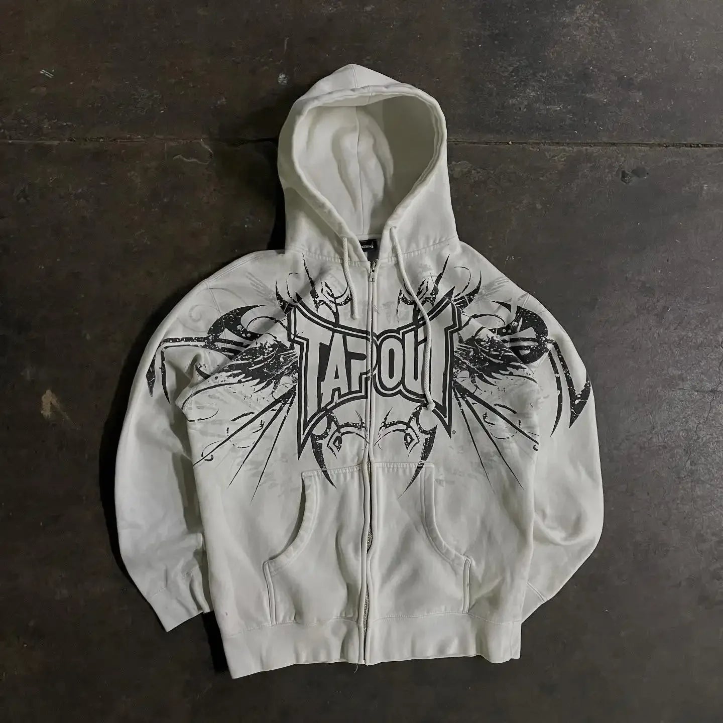 American Hip Hop letter Tapout Zipper Hoodie Super Dalian Hoodie Y2K Sweatshirt Men And Women Printed Embroidered Street Clothes