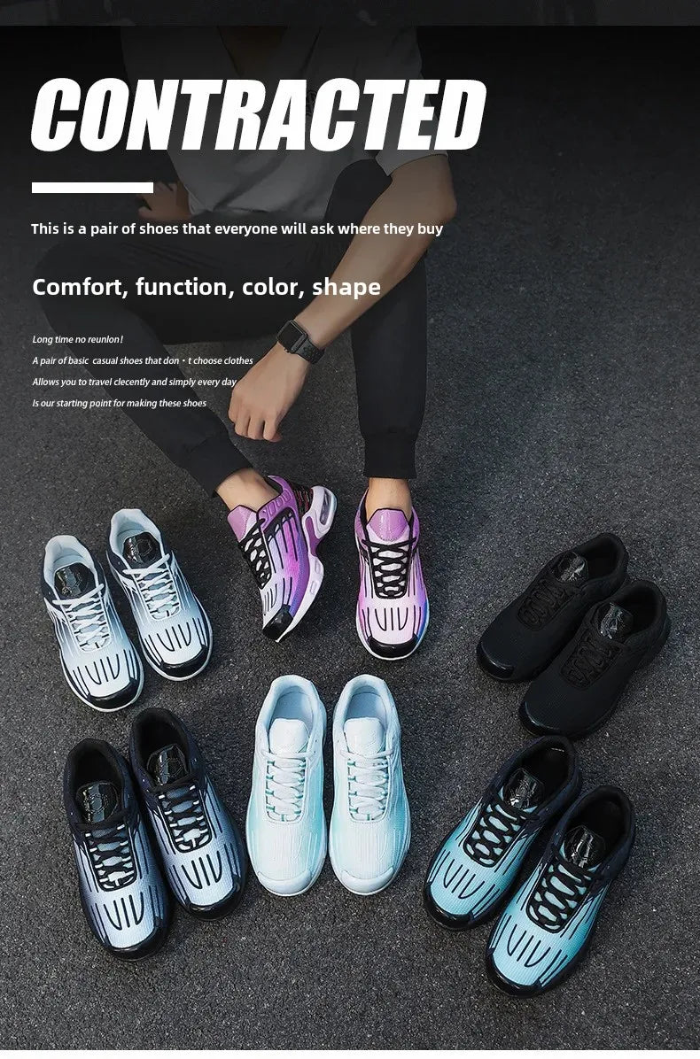 2024 New Spring Large Size Couple Air Cushion Sports Shoes Student Running Shoes Men Casual Trendy Sport Shoes Breathable