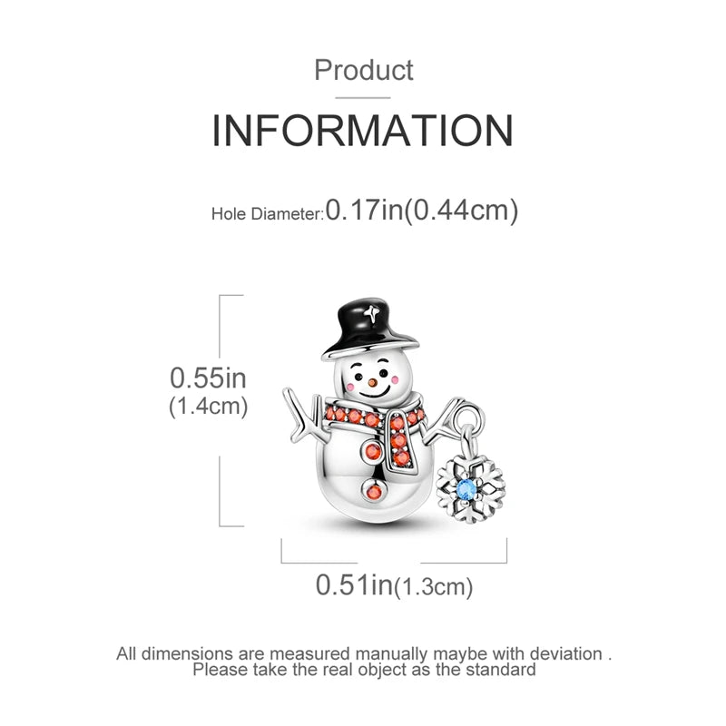 New Fireplace Snowman Sweater Sweet Romantic Christmas Winter Theme Charms Beads Fit Pan 925 Original Bracelets DIY Fine Jewelry