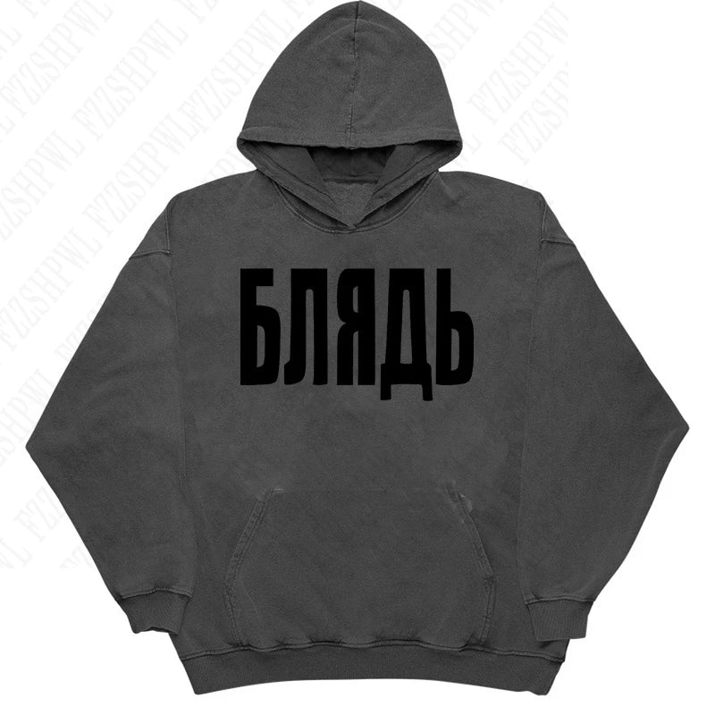 American retro fashion high street y2k harajuku diablo goth punk wind letter printing hooded fleece sets of 2025 new clothes emo