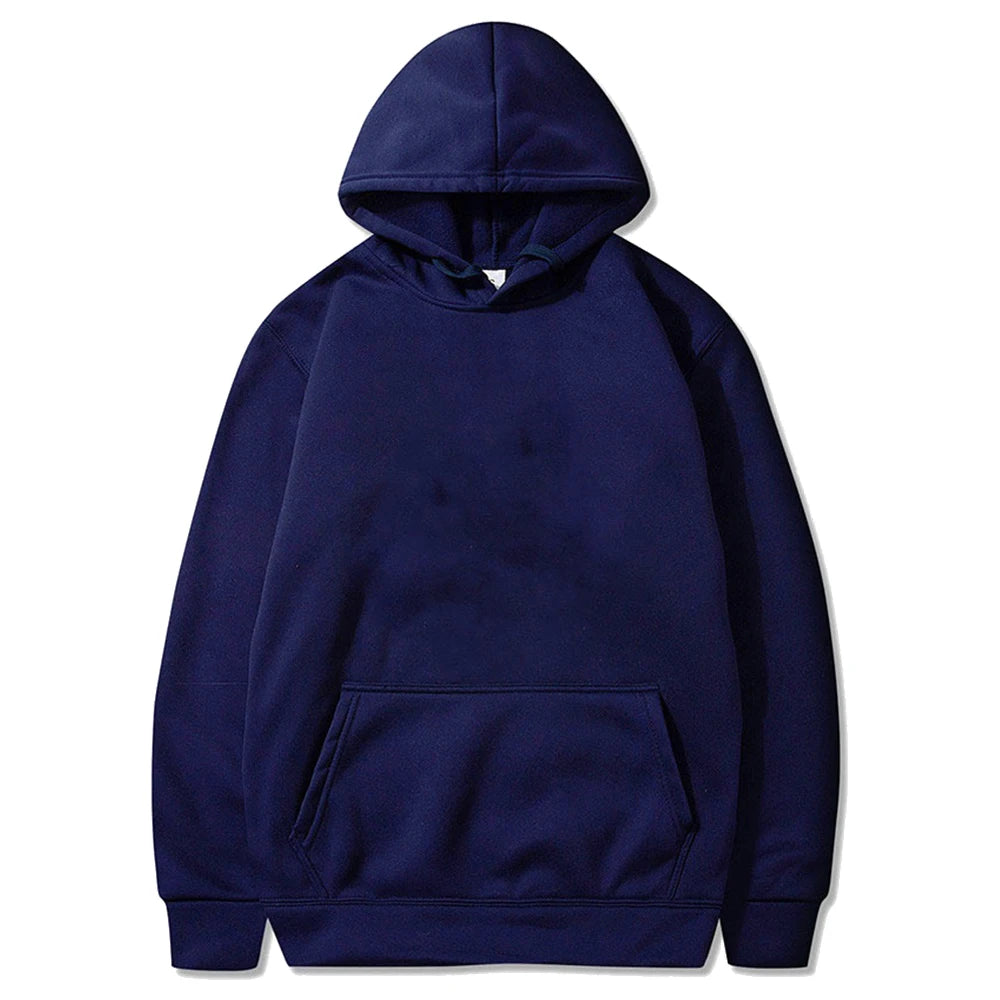 Spring Autumn Men Casual Hoodies Solid Color Fleece Warm Sweatshirts Oversize Male Tops Fashion Hoodie Pullover Multiple Colour
