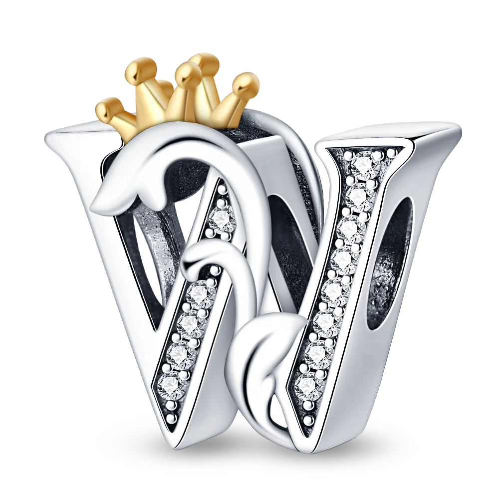 Fit Qikaola 925 Original Bracelets Charms Classic Crown 26 Letters Alphabet Charms Beads For Women Fine DIY Wedding Jewelry Gift