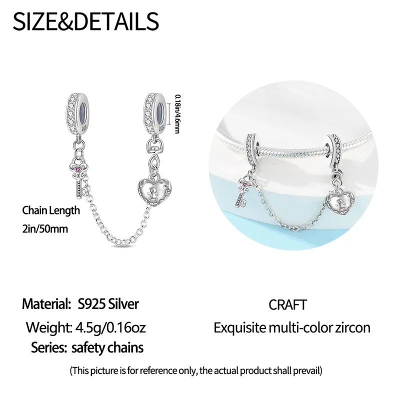 Classic Silver Plated Lotus Guardian Angel Heart-Shaped Zircon Charms Beads Fit Qikaola 925 Original Bracelets DIY Jewelry Gifts
