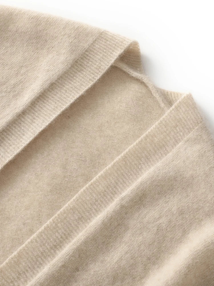 Autumn Winter 100% Pure Wool Women Cardigan High Quality Cashmere Jacket Casual Sweater Street Wear Warm Overcoat Female Kore