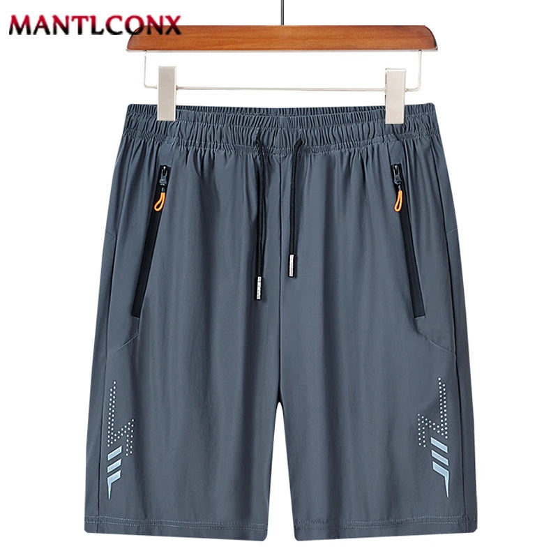 Solid Men's Beach Shorts Sports Short Pants Jogging Running Quick Dry Board Shorts Men Summer Thin Zipper Pockets Loose Bottom