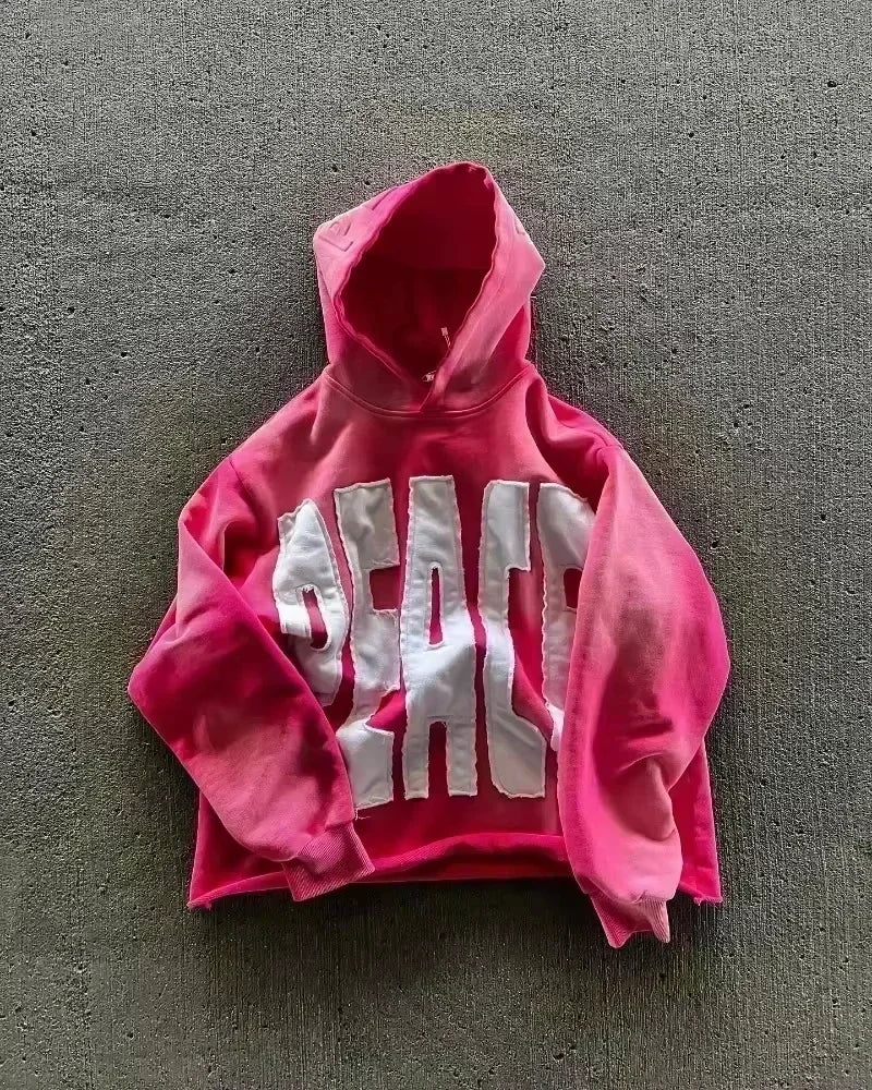 American Y2K New Fashion Trend Fleece Padded Zipper Hoodie Women Street Hip Hop Joker Loose Sweatshirt Couple Casual Punk Hoodie
