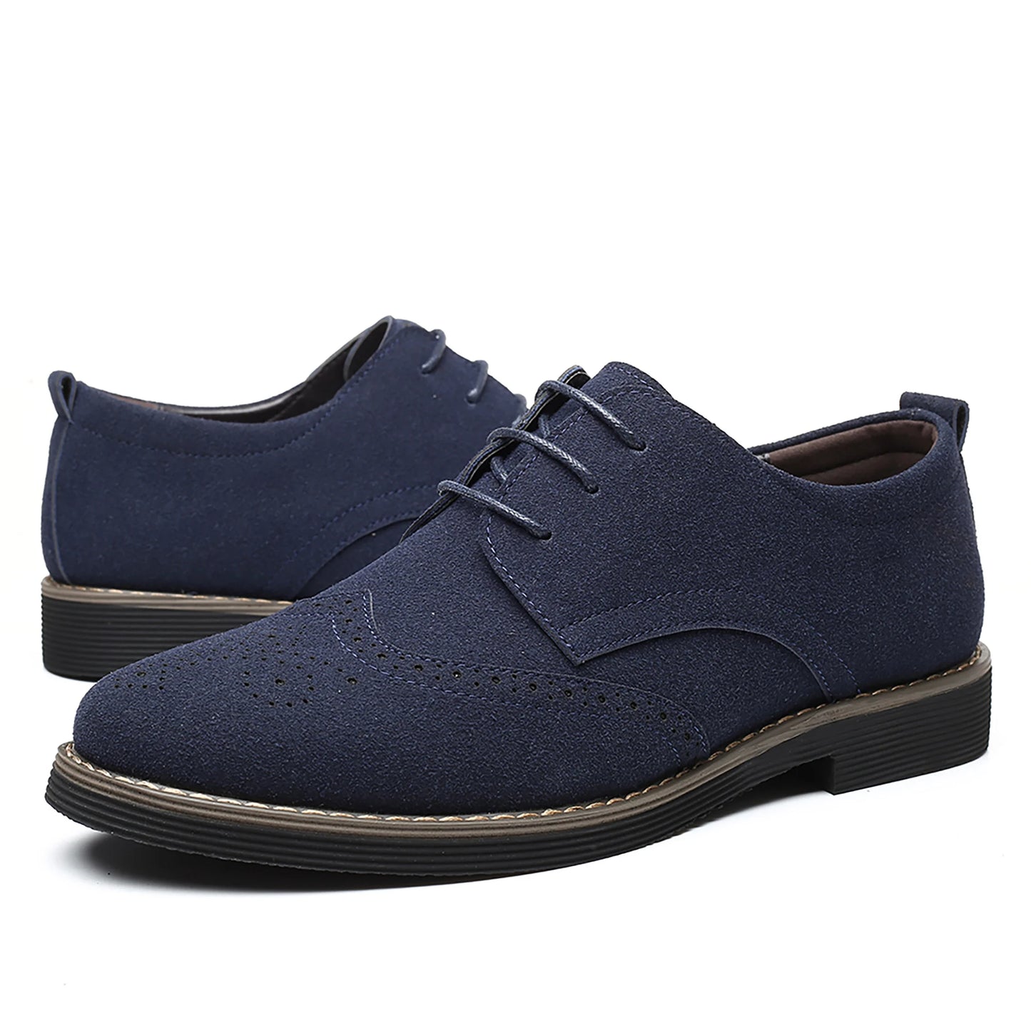 Men's Casual Business Lace-Up Hiking Work Shoes Classic Comfortable Wear-Resistant Soft-Soled Men's Shoes