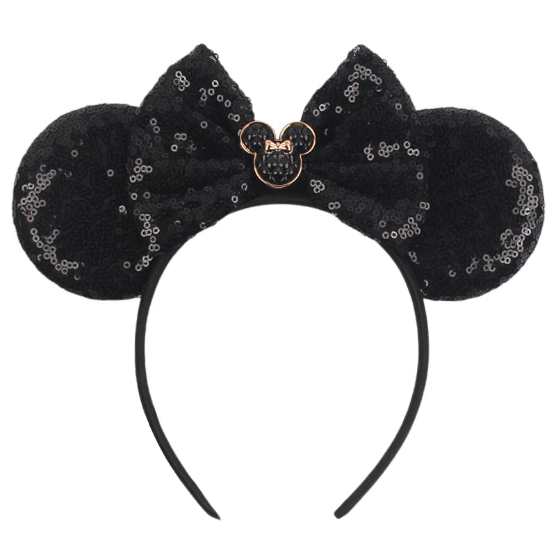 2025 New Halloween Mickey Mouse Ears Headbands Sequins Hair Bow Women Festival Party Cosplay Hairband Gift Kids Hair Accessories