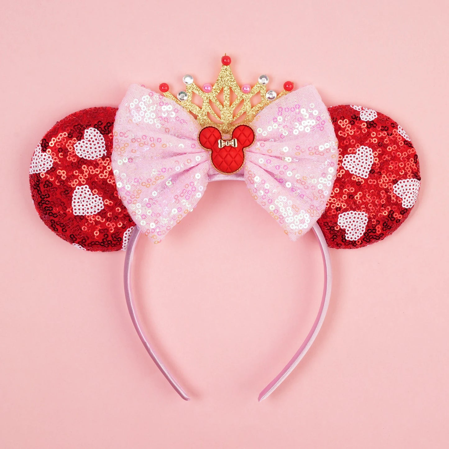 2025 New Halloween Mickey Mouse Ears Headbands Sequins Hair Bow Women Festival Party Cosplay Hairband Gift Kids Hair Accessories