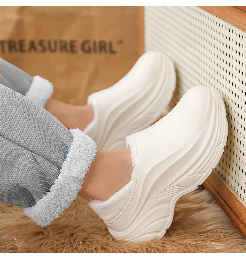 Unisex Home Slipper 2024 New Winter Waterproof EVA Slippers Plush Warm Lining Man House Warm Clogs High Quality Women Shoe
