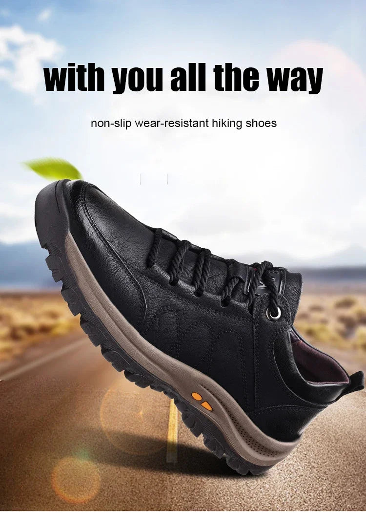 Lightweight Odor-proof Outdoor Wear-resistant Non-slip Hiking Shoes Men Leather PU Casual Shoes Men's Sports Shoes Zapatillas