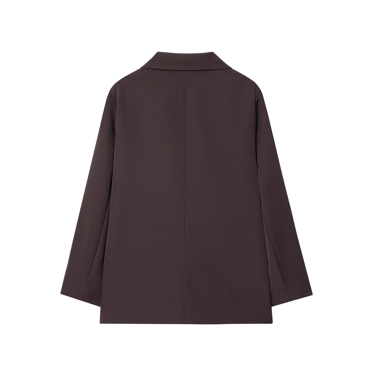 KONDALA Chic Brown Oversized Blazer Women V Neck Double Buttons Loose Blazer Jacket Fashion 2025 Fall Office Lady Casual Outwear