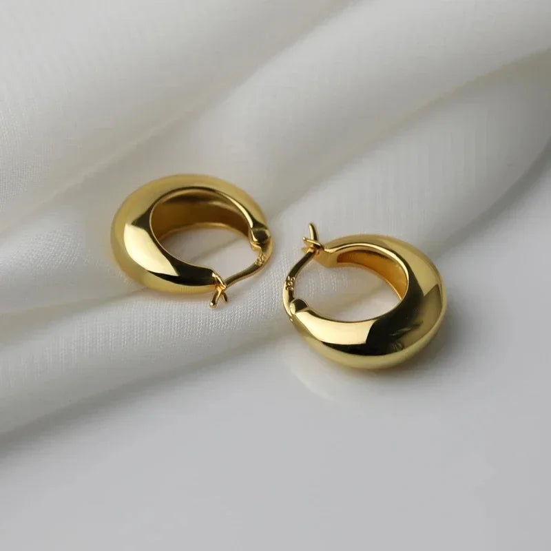 Sparkling Colorful Hoop Earrings 925 Sterling Silver Hypoallergenic Jewelry Embellished With Zircon Elegant Luxury Style Female