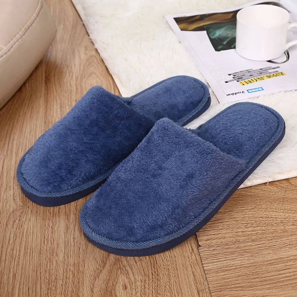 Men's solid color Plush Home Slippers Cute Autumn Winter Cotton Warm Slipper Kids Women Stuffed Doll Indoor Shoes New Year Gift