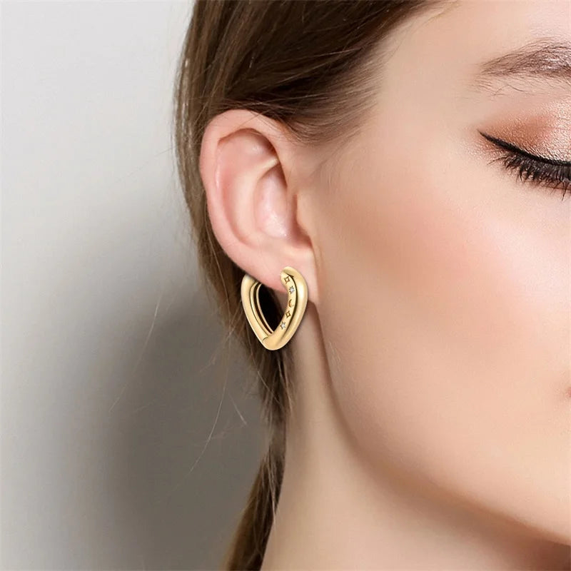New in 925 Silver Color Gold Pearl Bee Irregularity Star Moon Earrings For Women 2024 Trending Fashion Jewelry Birthday Gifts