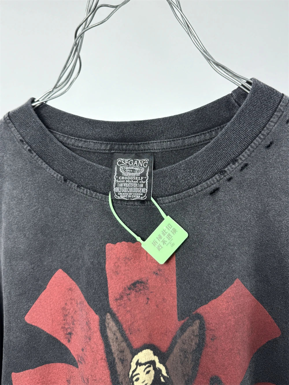 Vintage Rock Band SAINT L/S 25AW Long Sleeves Washed T Shirt Men Women Tee Tops T-Shirts