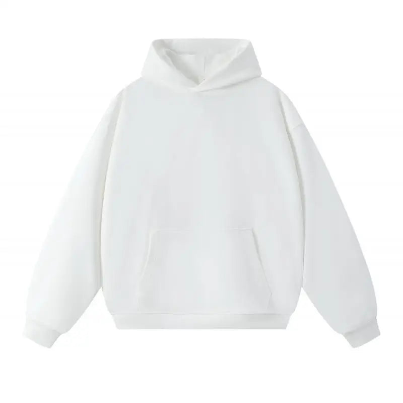 750g Terry Hooded Sweatshirt Autumn Winter Style Drop Shoulder Loose Trendy Pullover Hoodie Casual Solid Color Jacket Unisex