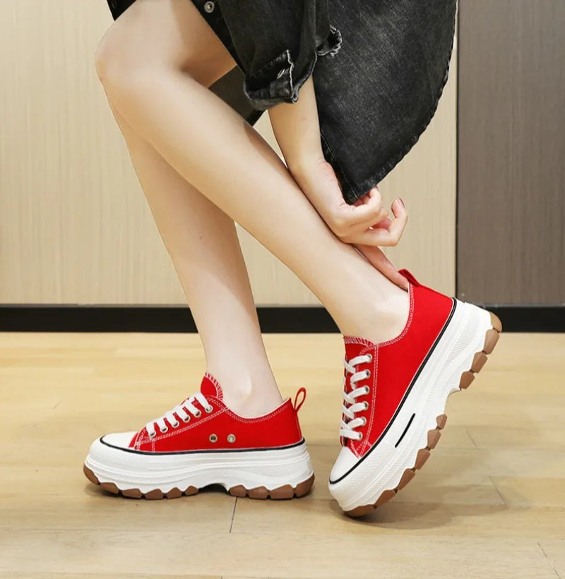 Summer Hot Sale Women's Canvas Shoes Fashion Breathable Platform Sneakers Female Flats Shoe Korean Trendy All-match Casual Shoes