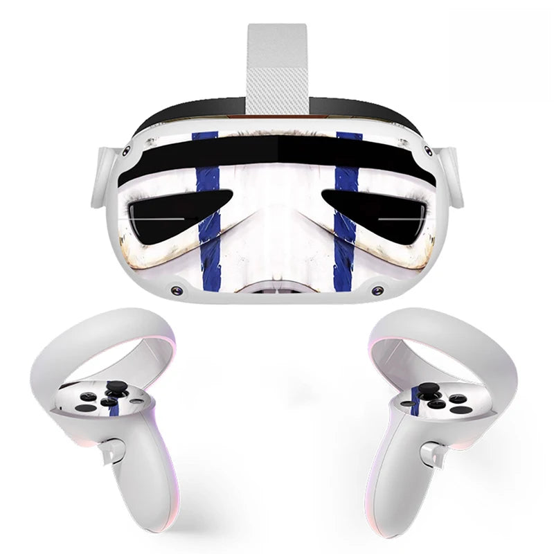 Sticker Vinyl Skin for Oculus Quest 2 VR Headset Controller PVC Decals Halloween Pattern Wrap Cover for Meta Quest2 Accessories