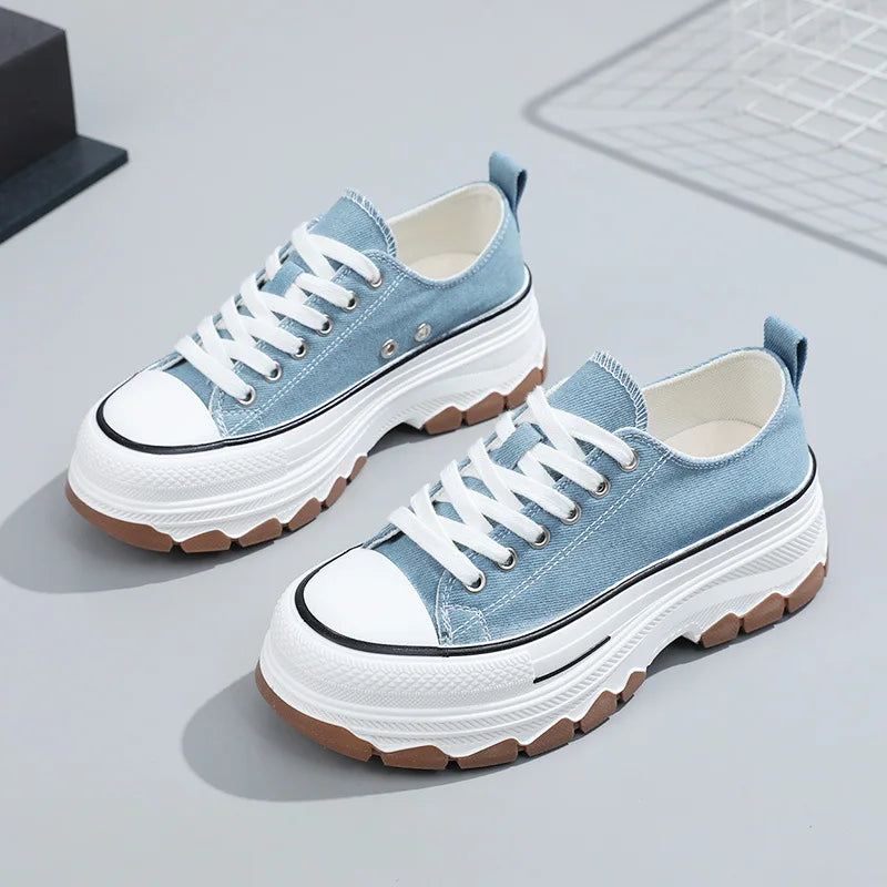 Summer Hot Sale Women's Canvas Shoes Fashion Breathable Platform Sneakers Female Flats Shoe Korean Trendy All-match Casual Shoes