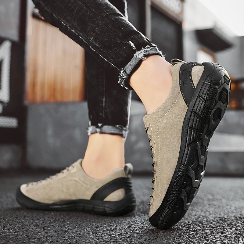 Khaki New Outdoor Walking Hiking Shoes High-quality Outdoor Casual Sports Shoes Climbing Large Size 47 Lightweight Rubber Man