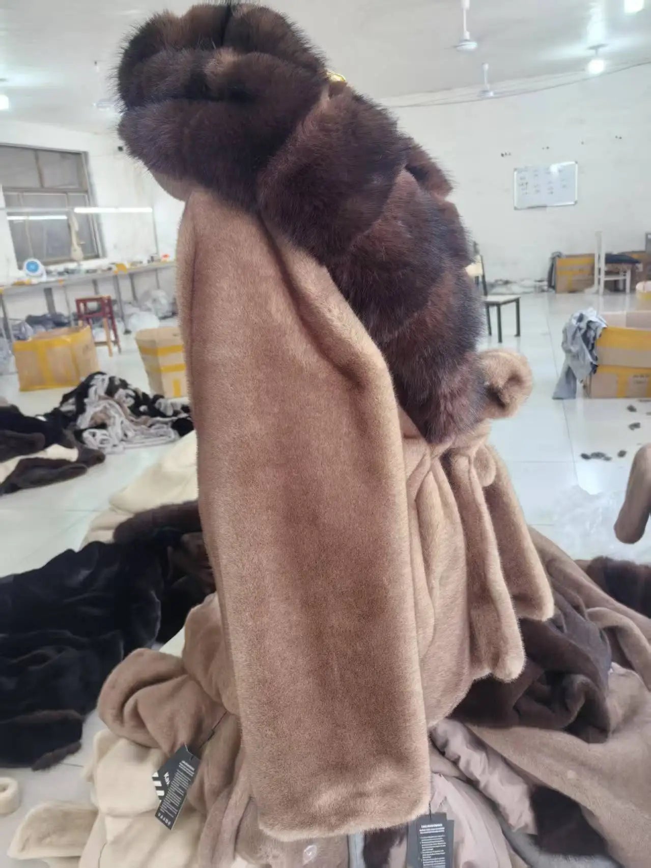 Artificial Imitation Mink Fur Fashionable Korean Style Loose Women's Hat Jacket Fur Coat