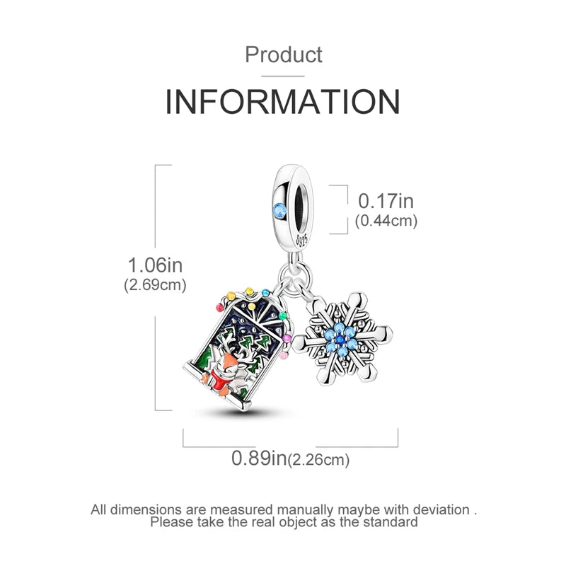 New Fireplace Snowman Sweater Sweet Romantic Christmas Winter Theme Charms Beads Fit Pan 925 Original Bracelets DIY Fine Jewelry