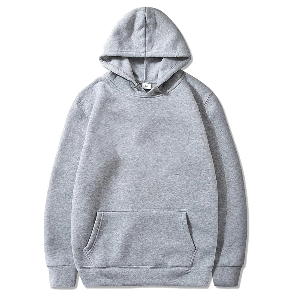 Spring Autumn Men Casual Hoodies Solid Color Fleece Warm Sweatshirts Oversize Male Tops Fashion Hoodie Pullover Multiple Colour