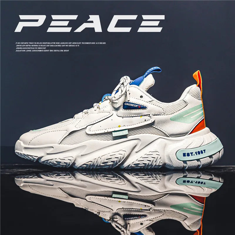 2024 Fashion and Comfortable Mesh Breathable Outsole Shoes Summer Hot Sale Mens Casual Shoes Thick Bottom Breathable Sneaker