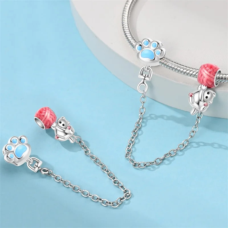 S925 Sterling Silver Owl Squirrel Bear Hedgehog Cute Animal Series Creative Charms Beads Fit Pan Original Bracelets DIY Jewelry