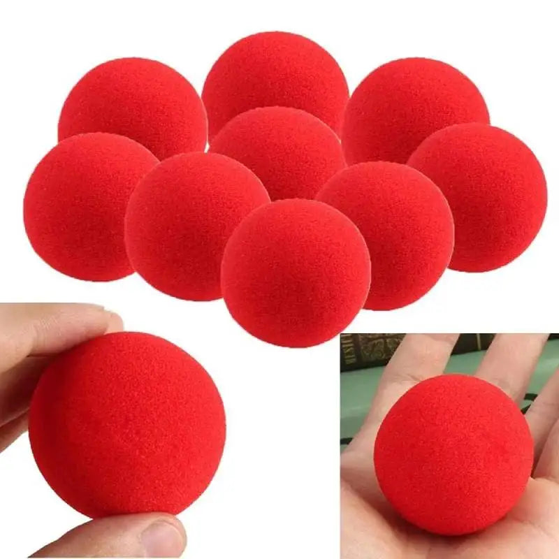10pcs Finger Sponge Ball Magic Sponge Ball Red Magic Props Comedy Magic Trick Gift for Kid Halloween Party Masquerade