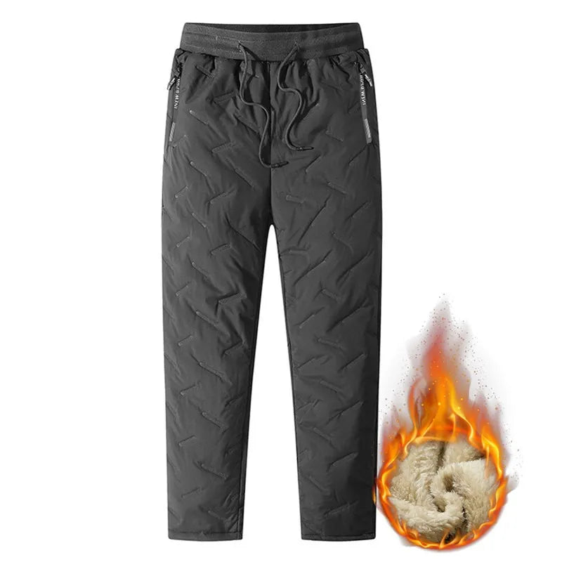 Clearance_Winter Sweatwear Men Plush Thick Fleece Sweatpant Lambswool Thermal Trousers Casual Pants Waterproof Windproof Warm Co