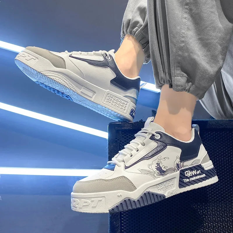 Men's Casual Shoes 2025 Spring New Style Graffiti Breathable Sneakers High Quality Designer Men Platform Shoes Zapatillas Hombre
