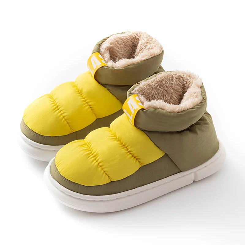 Mens Shoes Cute Plush Winter Warm Cotton Shoes Female Outdoor Non-slip Light Down Leisure Platform Footwear Ankle Short Boots