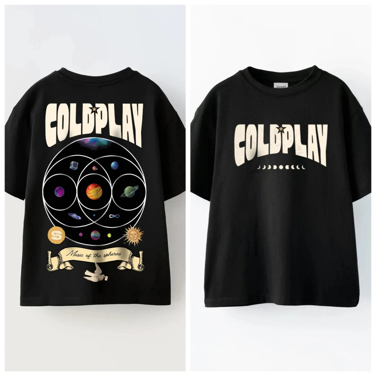Cold-play Music of The Spheres World Tour 2025 Tshirts Cotton Tees Heavy Mental Fashion Graphic T-shirt Short Sleeve Unisex Tops