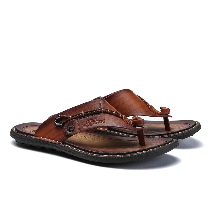 Men Handmade Braided Rope Flip-flops Mixed Colors Low Gang Summer Casual Outdoor Breathable Beach Shoes Non-slip Oxfords Slides
