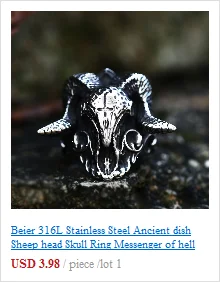 BEIER Wholesale Classic Garden Flower Skull Ring For Man Stainless Steel Man's Punk Style Jewelry BR8-071 US Size Halloween Gift