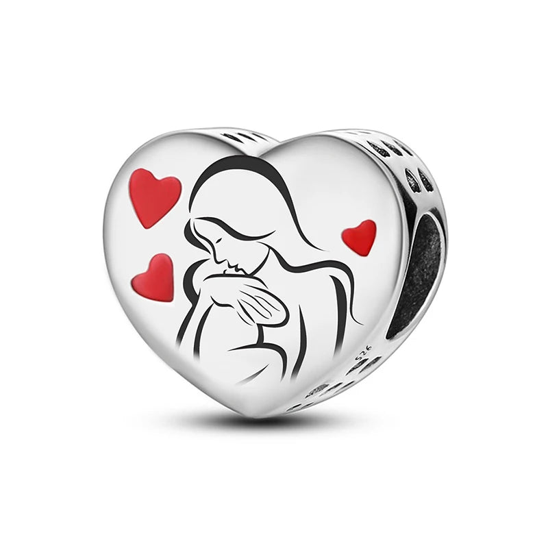 Fit Pan 925 Original Bracelets Love Heart Flower Four Leaf Clover Turtle 925 Silver Charms Beads DIY Birthday Jewelry Gift