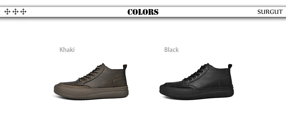 SURGUT Autumn Winter New Luxury Men's Leather Shoes Comfortable Oxford Fashion Walking Shoes Non-slip Rubber Sole Man Shoes