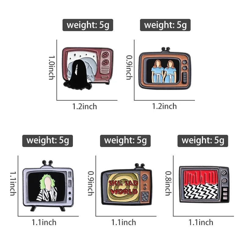 Horror Movie TV Set Enamel Pins Custom Punk Halloween Film Television Badge Lapel Sick Sad World Brooch Backpack Jewelry