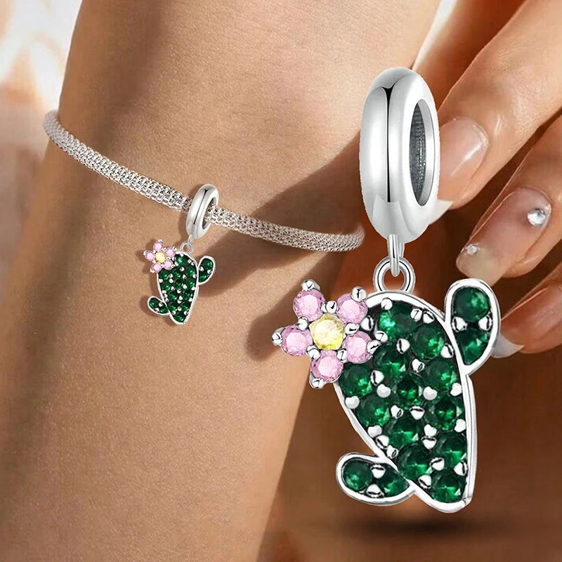 Fit Pan 925 Original Bracelets Love Heart Flower Four Leaf Clover Turtle 925 Silver Charms Beads DIY Birthday Jewelry Gift