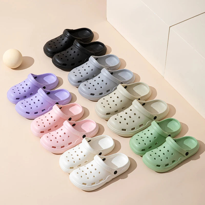 Women Summer Beach Sandals Casual Garden Clogs Outdoor Closed Toe Sandals for Men Couples Non Slip House Shower Slippers
