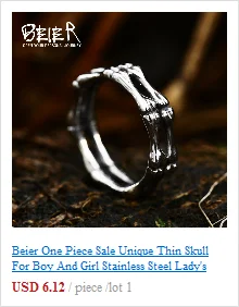 BEIER Wholesale Classic Garden Flower Skull Ring For Man Stainless Steel Man's Punk Style Jewelry BR8-071 US Size Halloween Gift