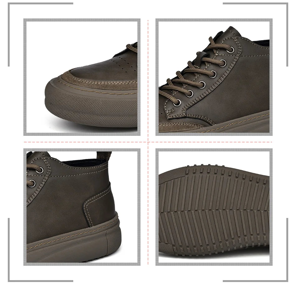 SURGUT Autumn Winter New Luxury Men's Leather Shoes Comfortable Oxford Fashion Walking Shoes Non-slip Rubber Sole Man Shoes