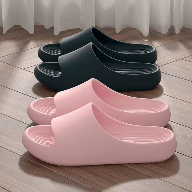 Big Size 50 51 New Summer Women's Slippers Men's Bathroom Flip Flops Concise Solid Color Shoes Home Non Slip Flats Beach Sandals